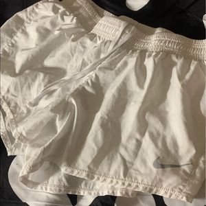 Size L white Nike dri fit shorts
